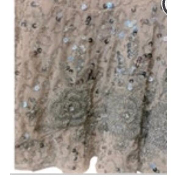 MAC DUGGAL BEADED SEQUIN GOWN WITH EMBELLISHED HEMLINE Blush/Light Purple Sz 6 - Picture 5 of 6